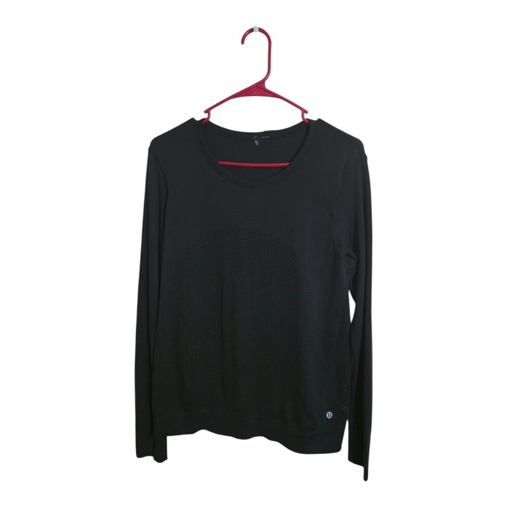 Lululemon Top Women 10 Black Lulu Athleisure Sportswear Gym Gorpcore Training